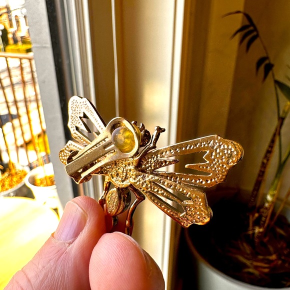 NEW Authentic Roberto Cavalli Clip On Dragonfly Earrings - Picture 4 of 5